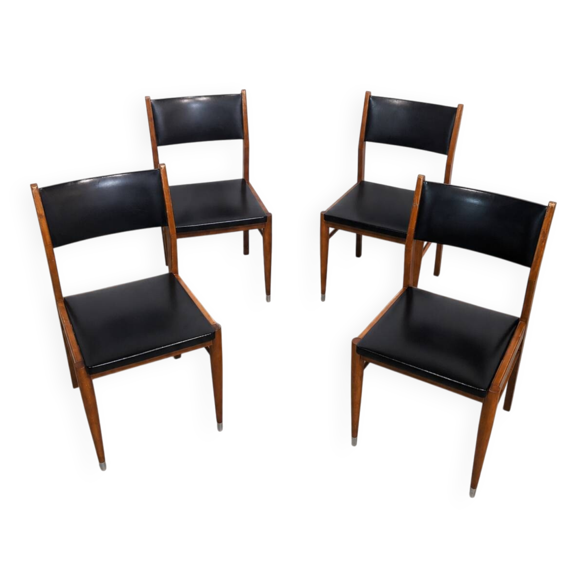 Set of 4 vintage Scandinavian chairs from the 1960s.