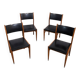 Set of 4 vintage Scandinavian chairs from the 1960s.