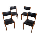 Set of 4 vintage Scandinavian chairs from the 1960s.