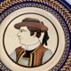 Quimper HB, pair of earthenware plates couple circa 1950