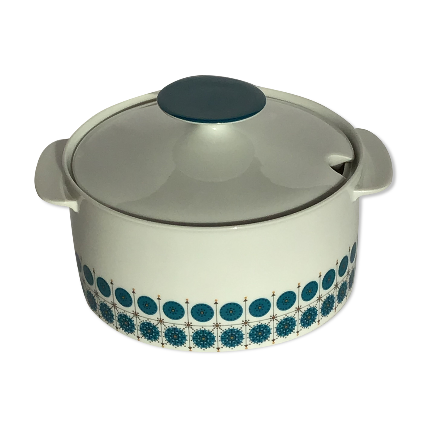 70's duck blue porcelain soupière