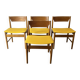 Set of 4 Edmund Homa GFM Polish Mid Century Teak Dining Chairs 1960s