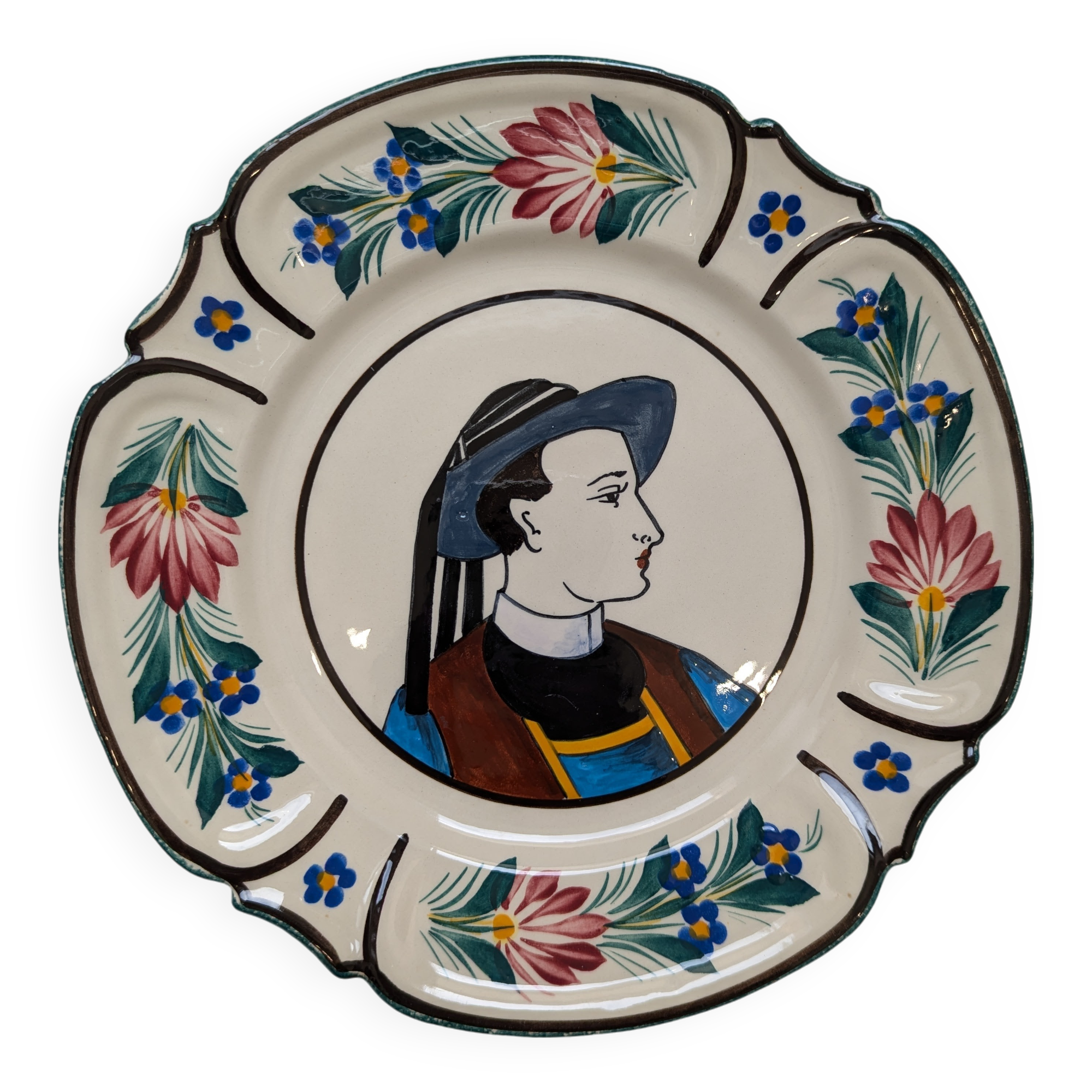 Old Breton HB Quimper plate