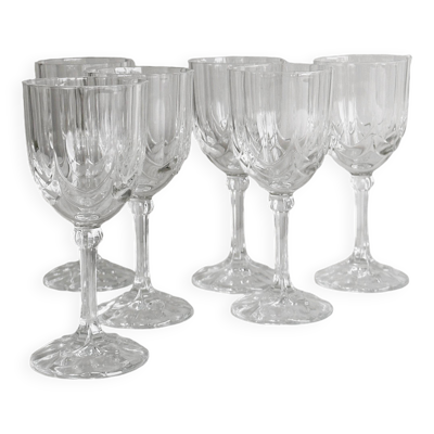 6 verres à liqueur vintage en verre transparent