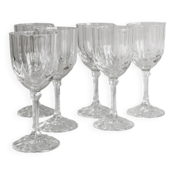 6 Vintage Clear Glass Shot Glasses