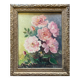HSP Garden Roses painting signed Madeleine Bruno Derepas + frame