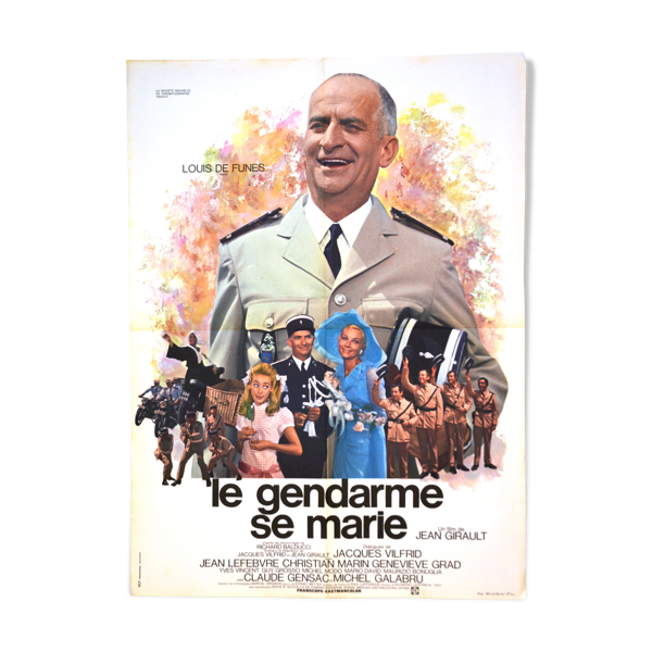 Affiche originale cinéma "Le gendarme se marie" de 1968 Louis de Funès,Galabru..  | Selency