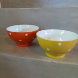 2 large polka dot bowls