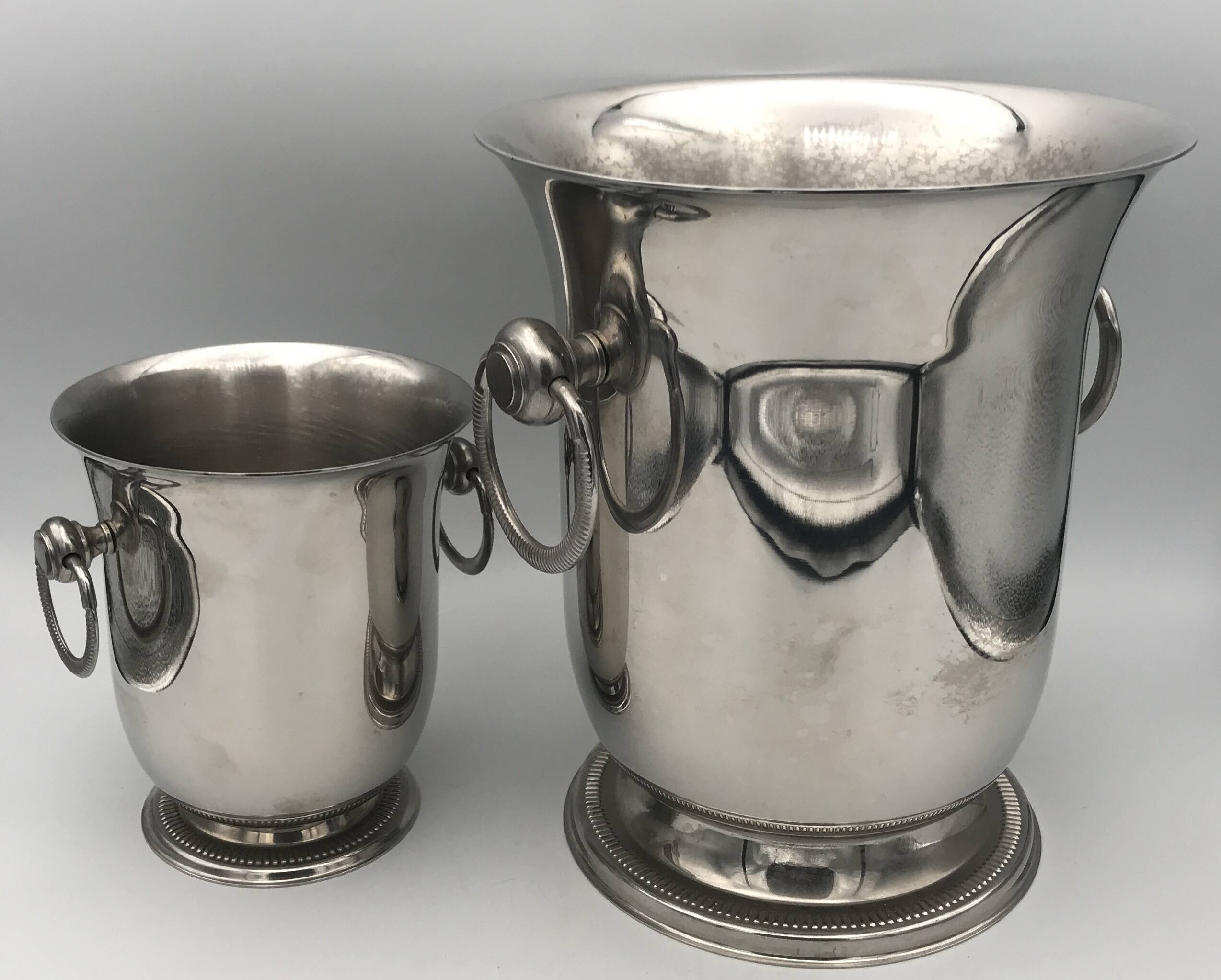 Jean COUZON champagne bucket and ice bucket set on pedestal