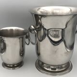 Jean COUZON champagne bucket and ice bucket set on pedestal