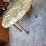 Coffee table in aragonite and its 2 nesting tables