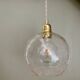 Suspension globe vintage en verre effet craquelé