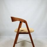 Oak wood Dining Chairs Yellow Vintage Upholstery, personalize option, HoReCa spaces