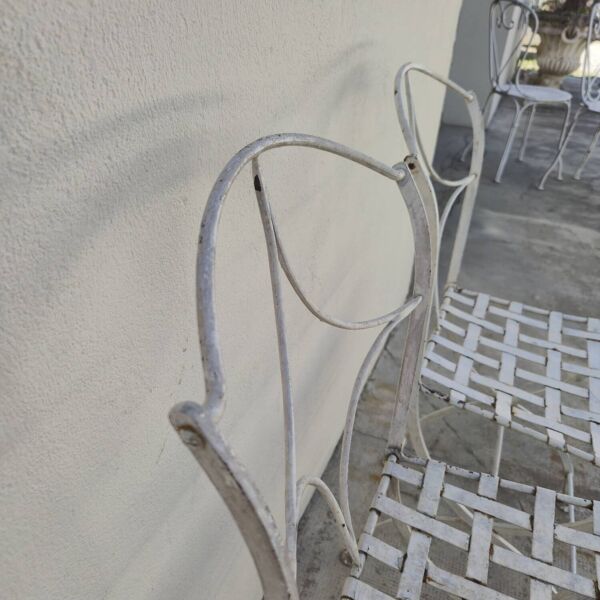 Paire de chaises de jardin en fer forgé, XIXème s.