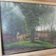 Paysage huile sur panneau signature monogramme
