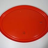 Large Orange Space Age Oval Mirror 1960s