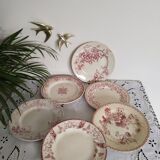 Set of 6 dinner plates in Terre de fer earthenware, red color