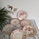 Set of 6 dinner plates in Terre de fer earthenware, red color
