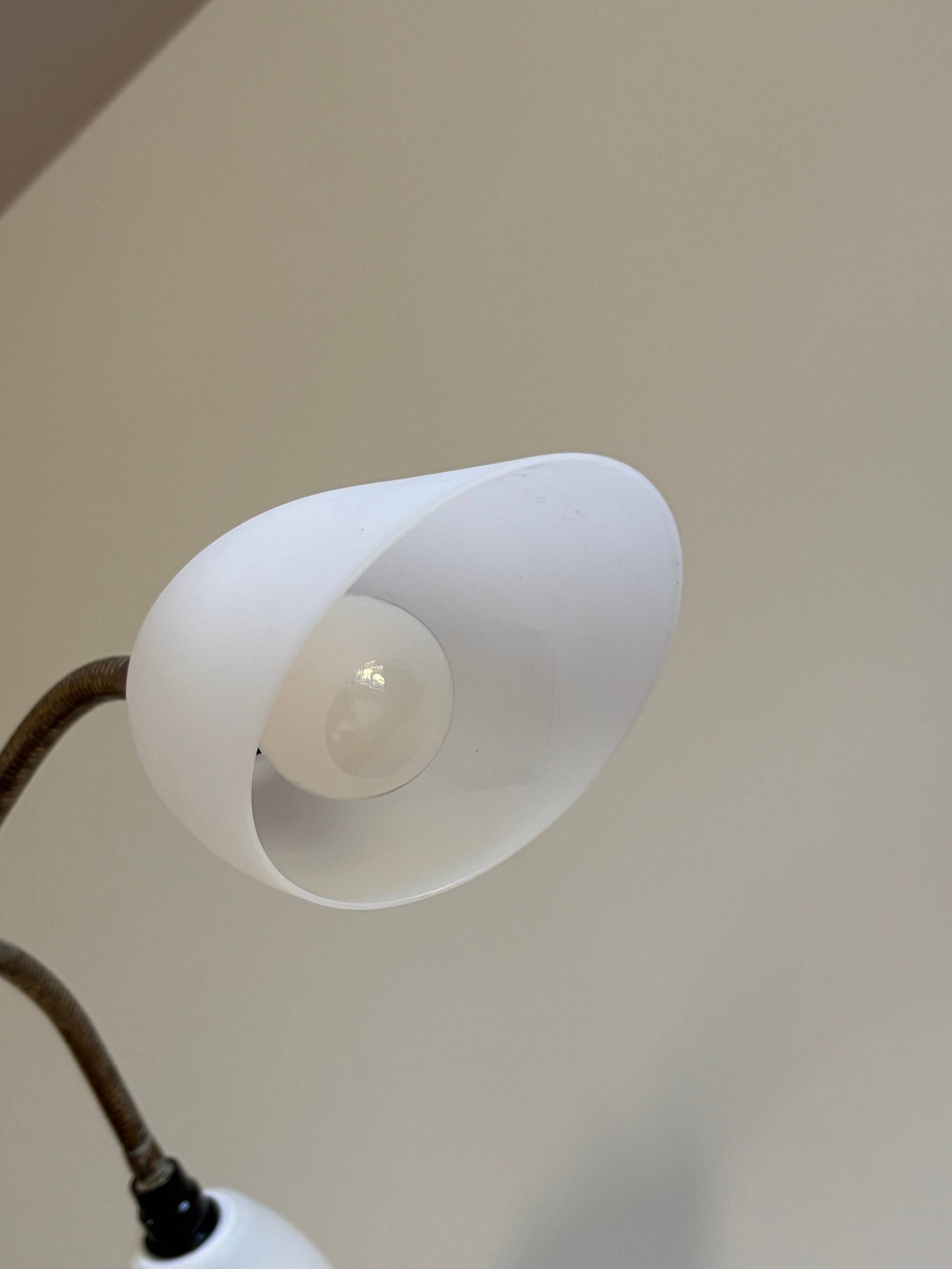 Wrought iron and brass floor lamp - Sweden, 1940s/1950s