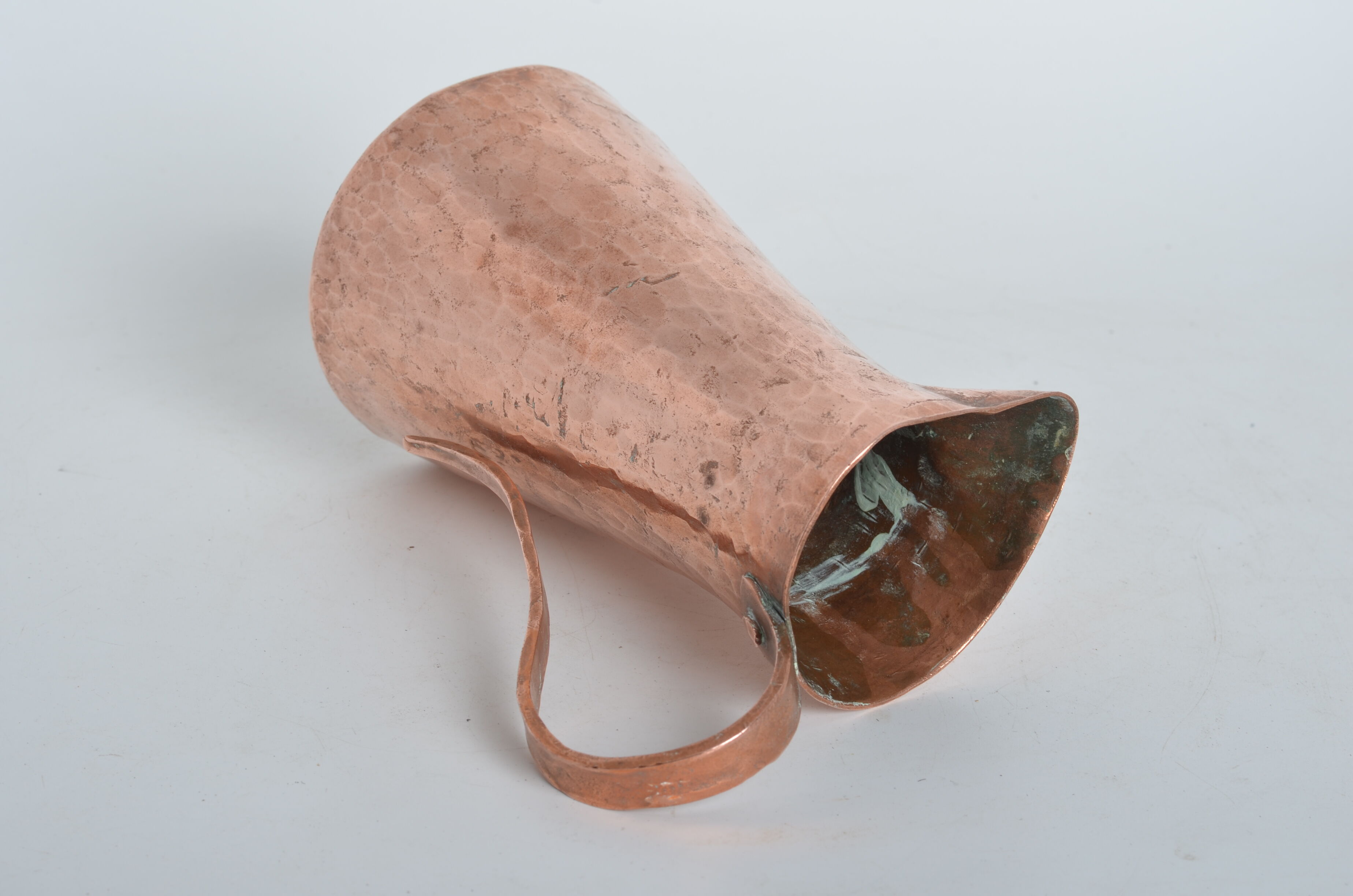 Hammered pink copper pitcher