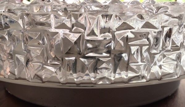 Glass ceiling lights diamond tips, double lighting, 32 cm