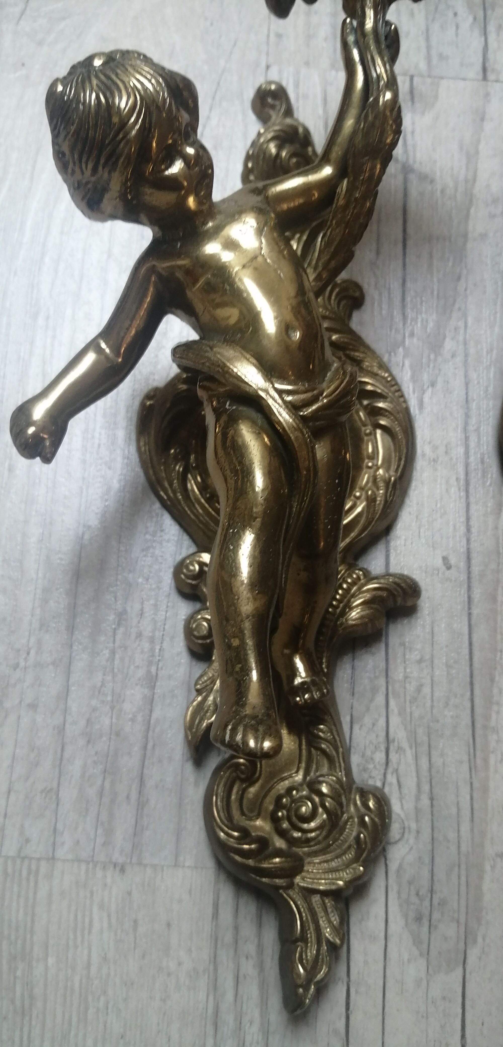 Paire d'appliques en bronze ,anges ,angelots,chérubins