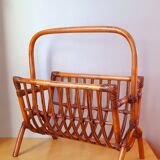 Rattan magazine rack 60s