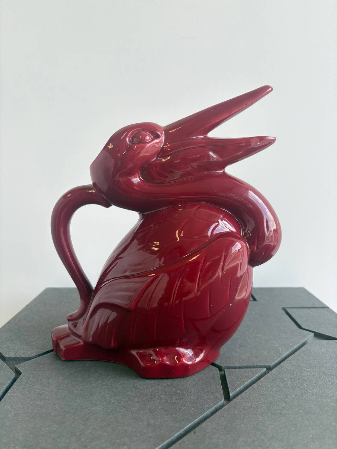 Poët Laval ceramic zoomorphic pelican pitcher