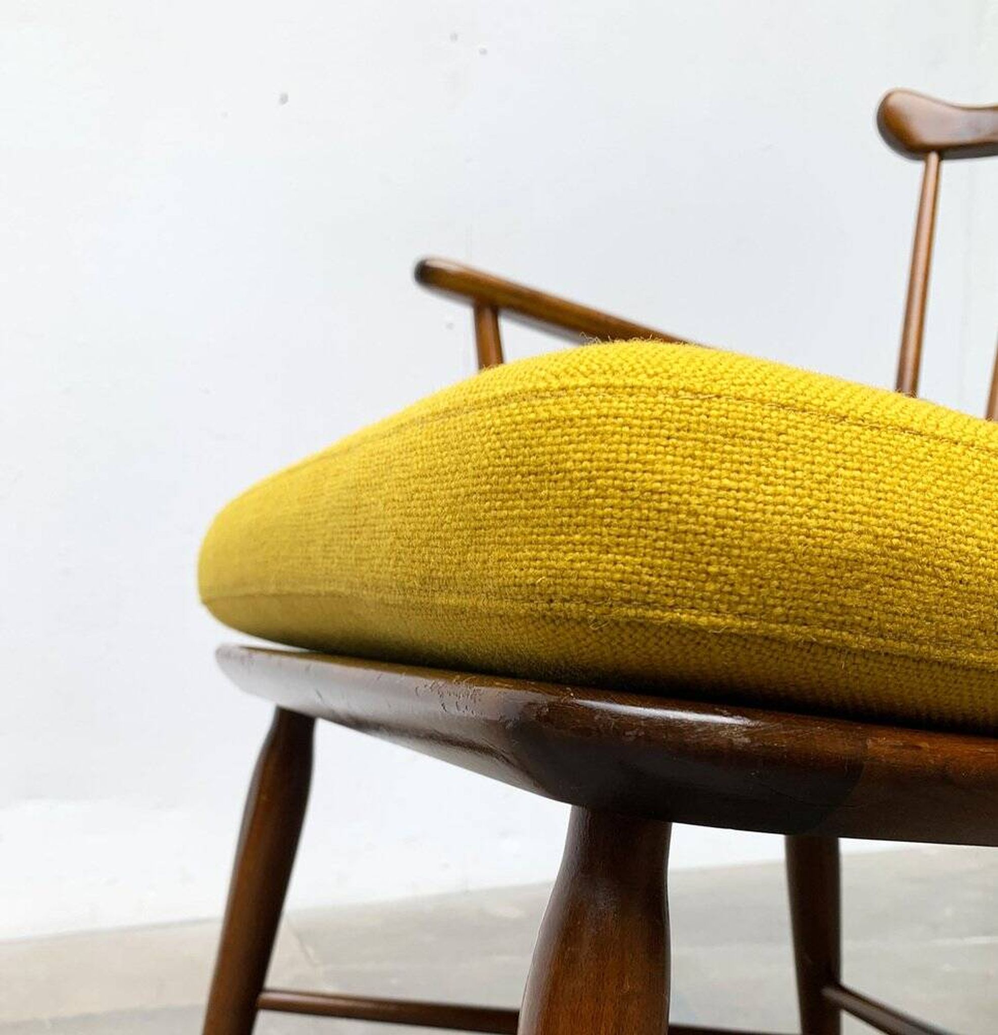 Mid-century rocking chair with new Kvadrat cushion by Børge Mogensen for FDB Møbler, 1960s.