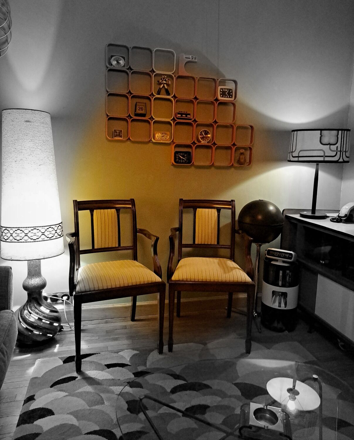 Paires de fauteuils de salon heldense acajou circa 1950