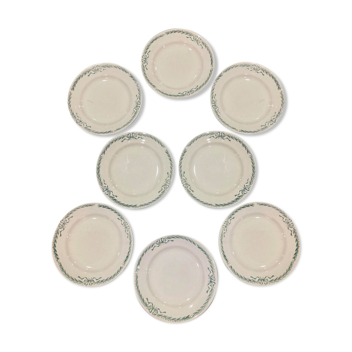 Lot of 10 plates in Terre de Fer Longchamp model Belleville