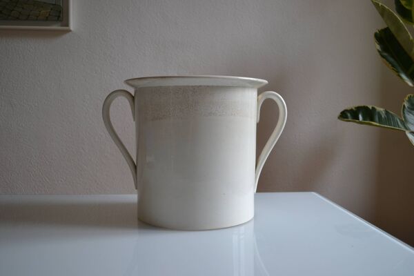 Très gros pot ancien en faïence de Sarreguemines