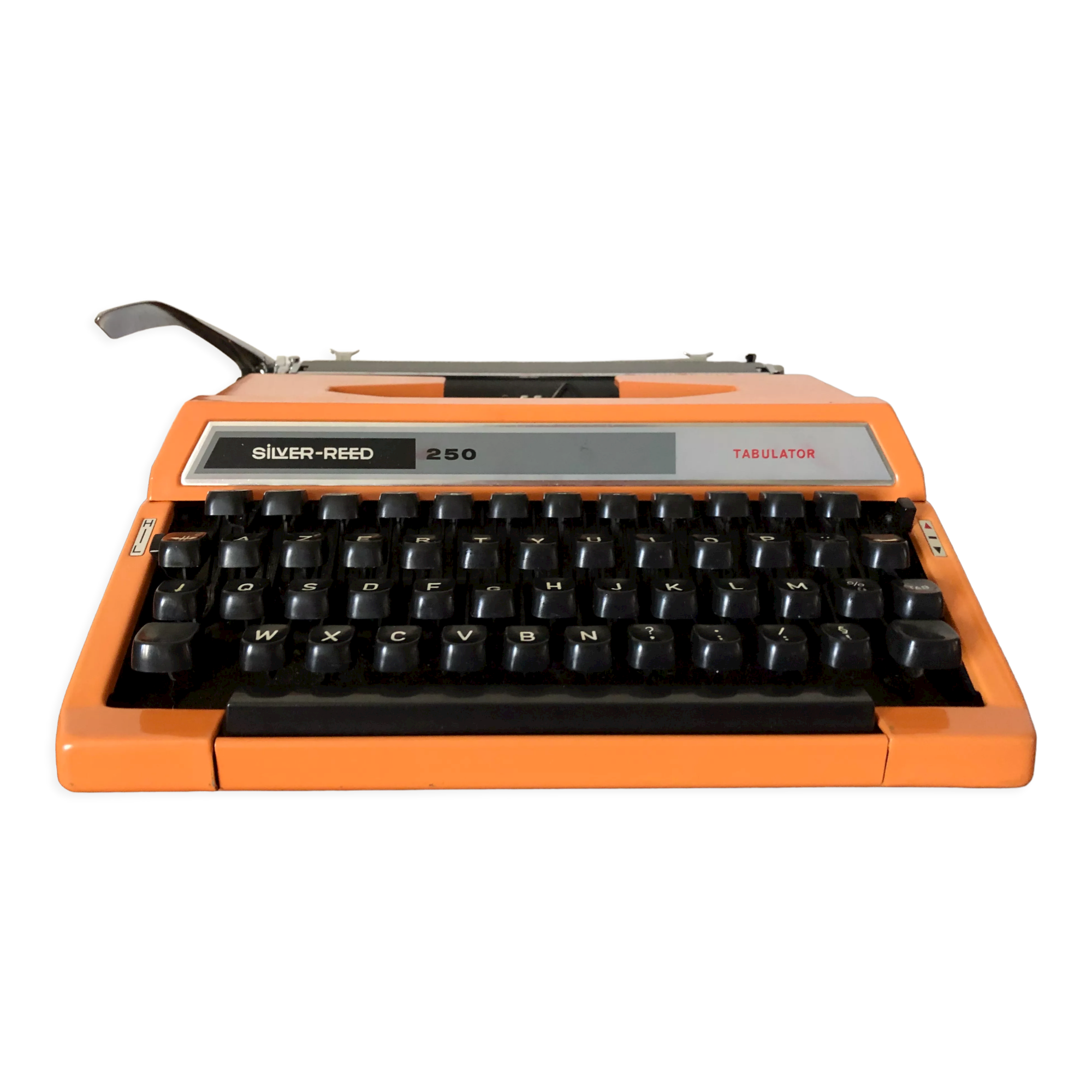 Machine à écrire orange Silver Reed 250 Tabulator Seiko Japan