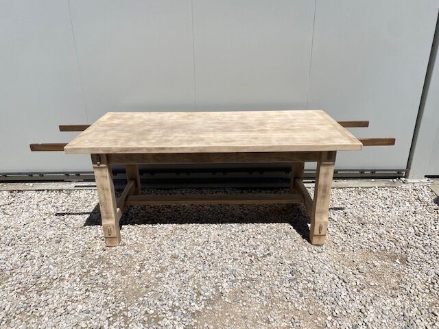 Stripped farmhouse table extensions to 255 cm