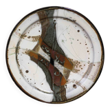 Decorative glazed stoneware plate by Patrick Rollet