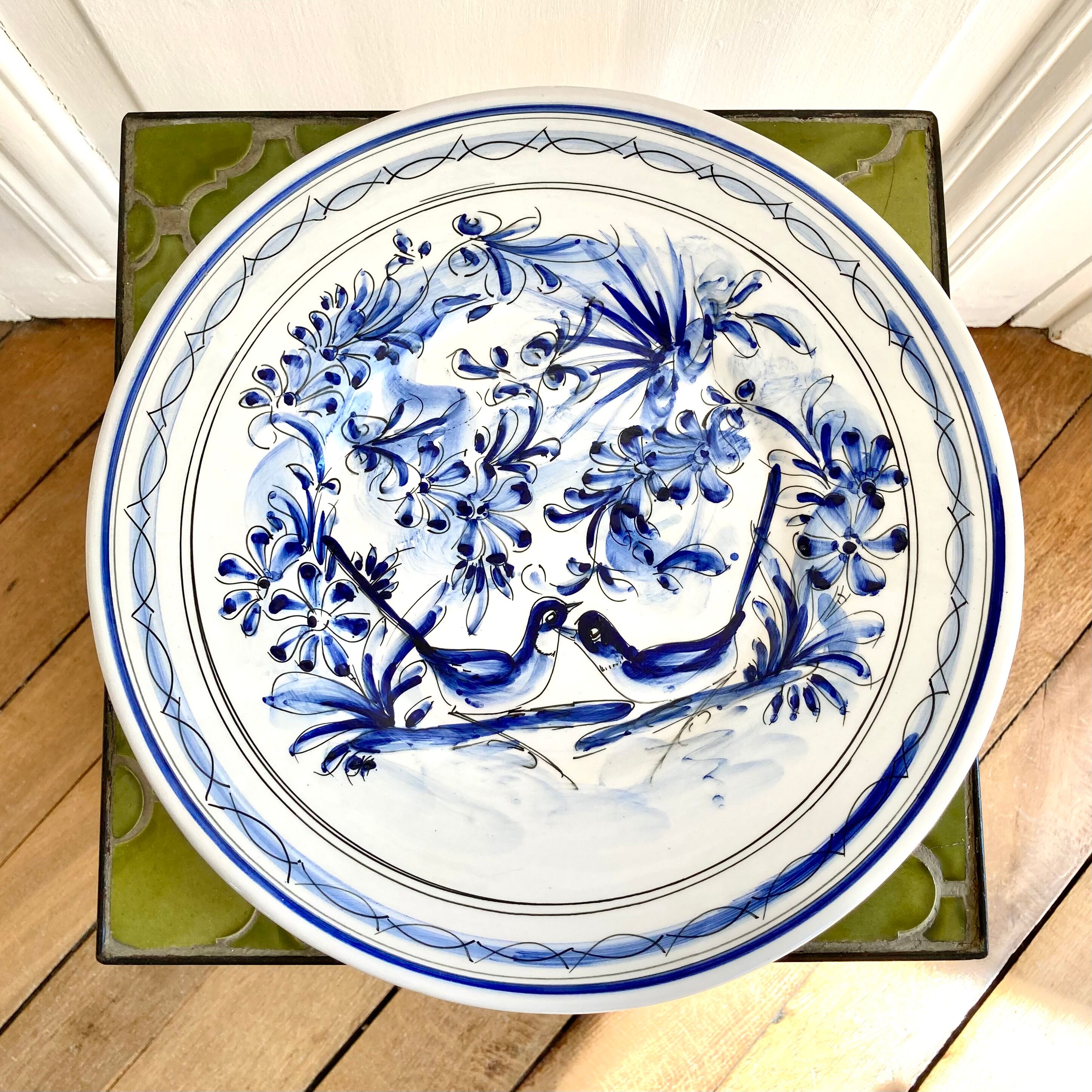 Decorative plate ceramic birds