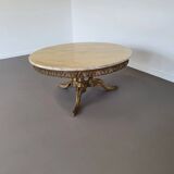 1960s marble coffee table. Marble top / fire-gilded base with many details