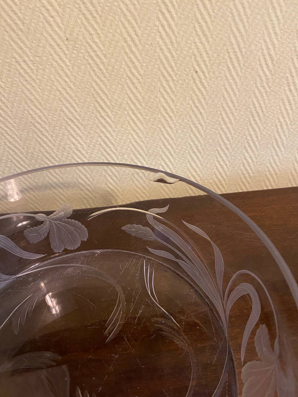 antique crystal catchall