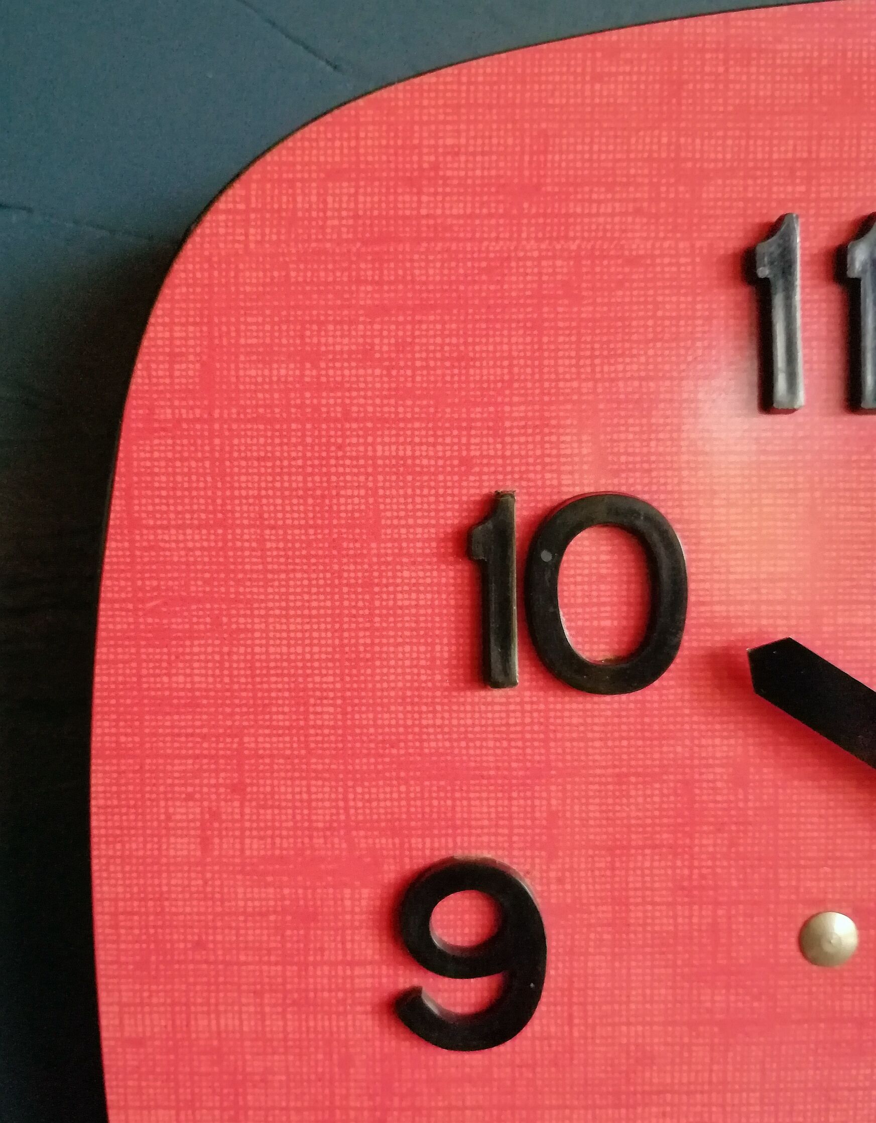 Vintage formica clock silent wall clock "red odo"