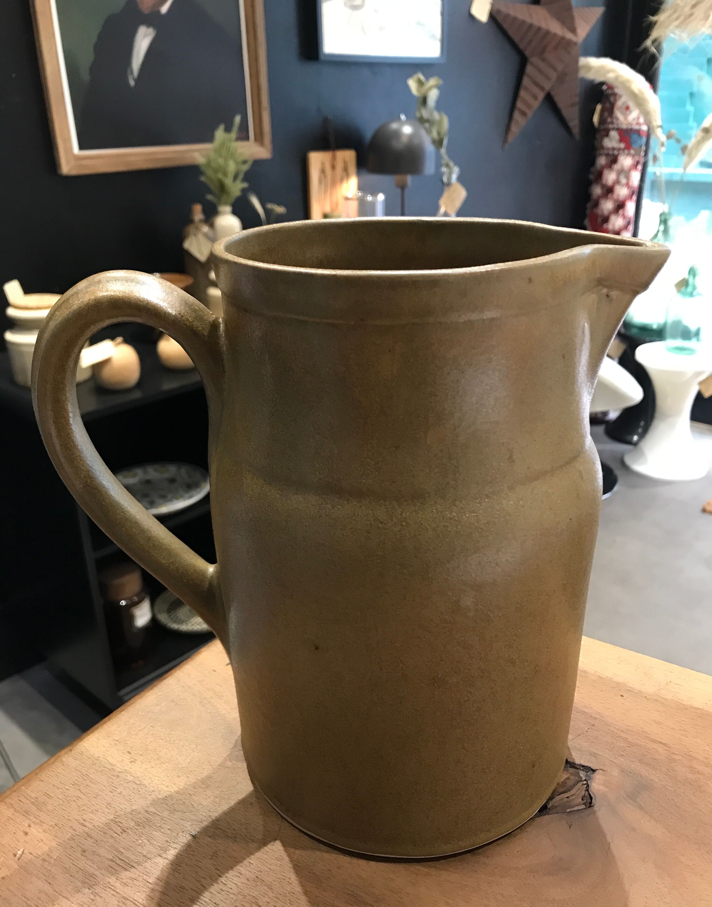 Vintage XL stoneware pitcher Manufacture Digoin