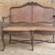 Louis XV rattan cane bench, 19th century