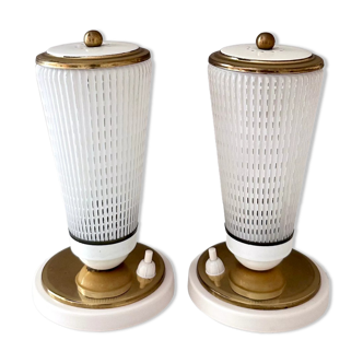 Pair of Vintage table lamps, bedside lamp, 60's interior