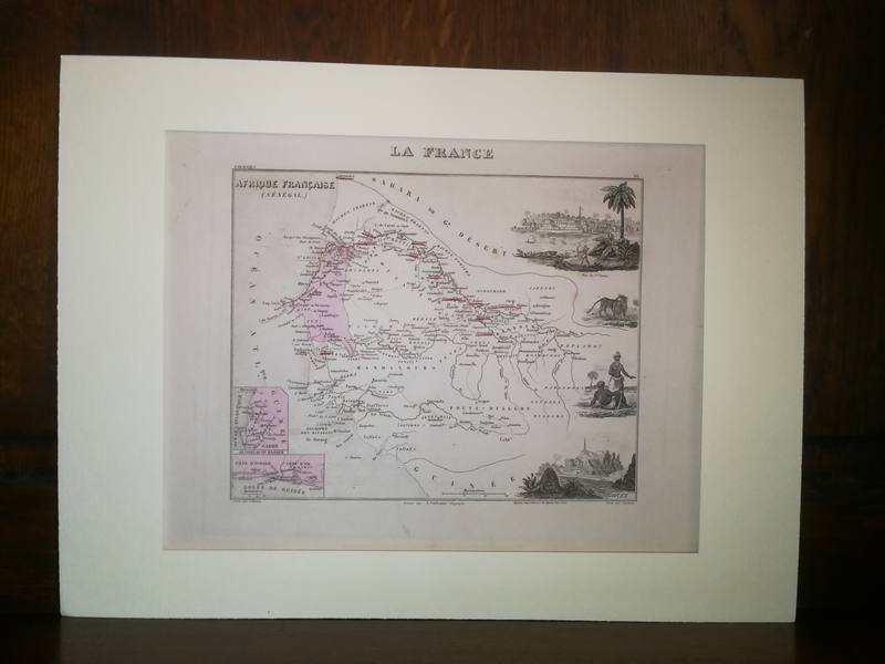 Carte ancienne de L'Afrique française, Sénégal 1861