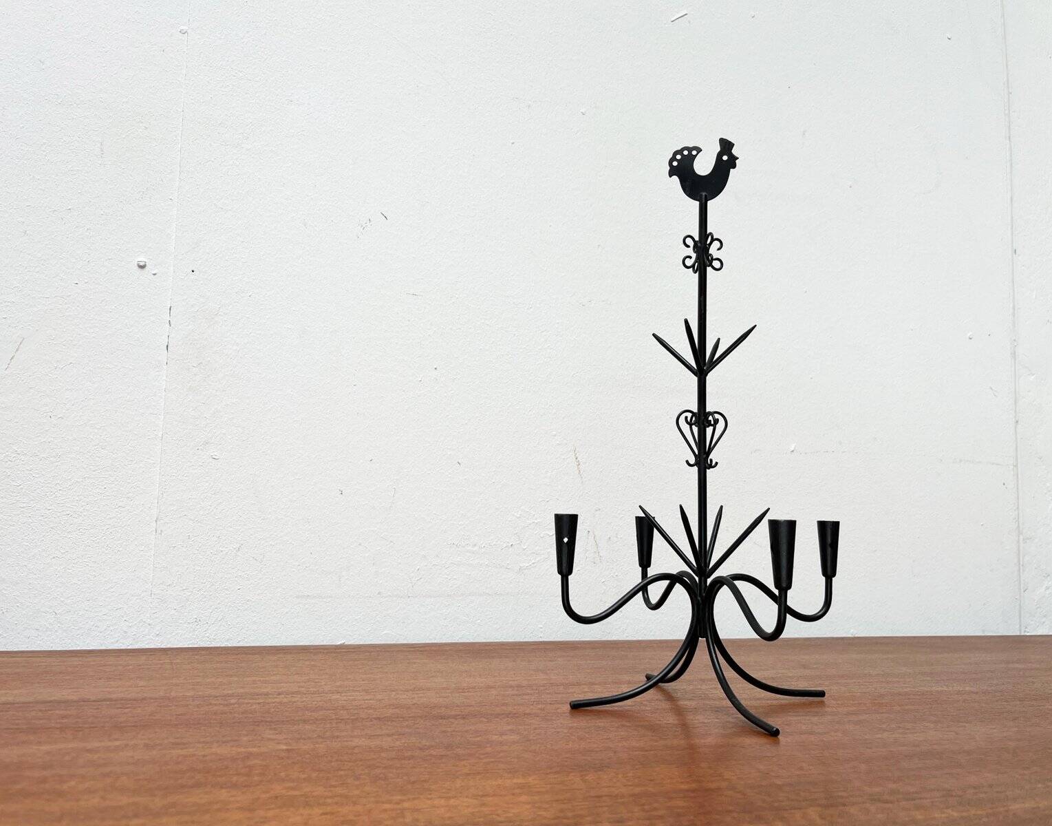 Mid-century Scandinavian metal candle holder by Gunnar Ander, 1960s.