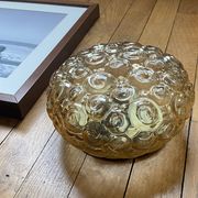 Antique wall light or ceiling fixture porthole Helena Tynell in gilded glass