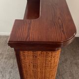 Vintage wooden and rattan counter bar