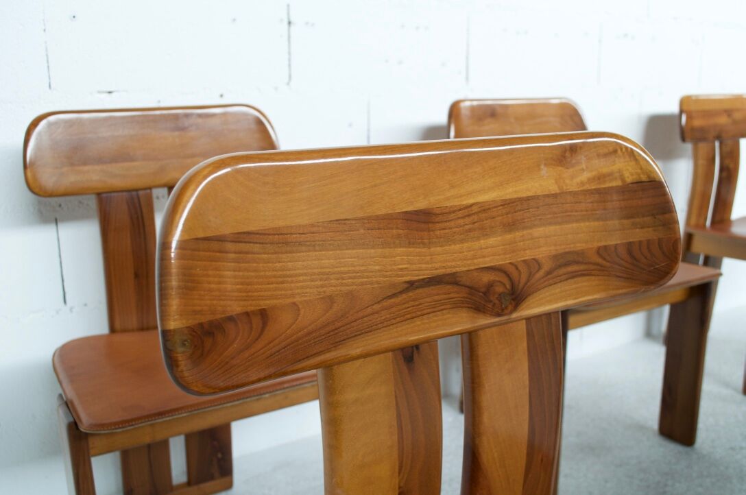 6 chairs natural leather walnut and beech sapporo 70 ' girgi mobili publisher