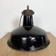 Industrial Black Enamel Factory Lamp with Cast Iron Top, 1950s