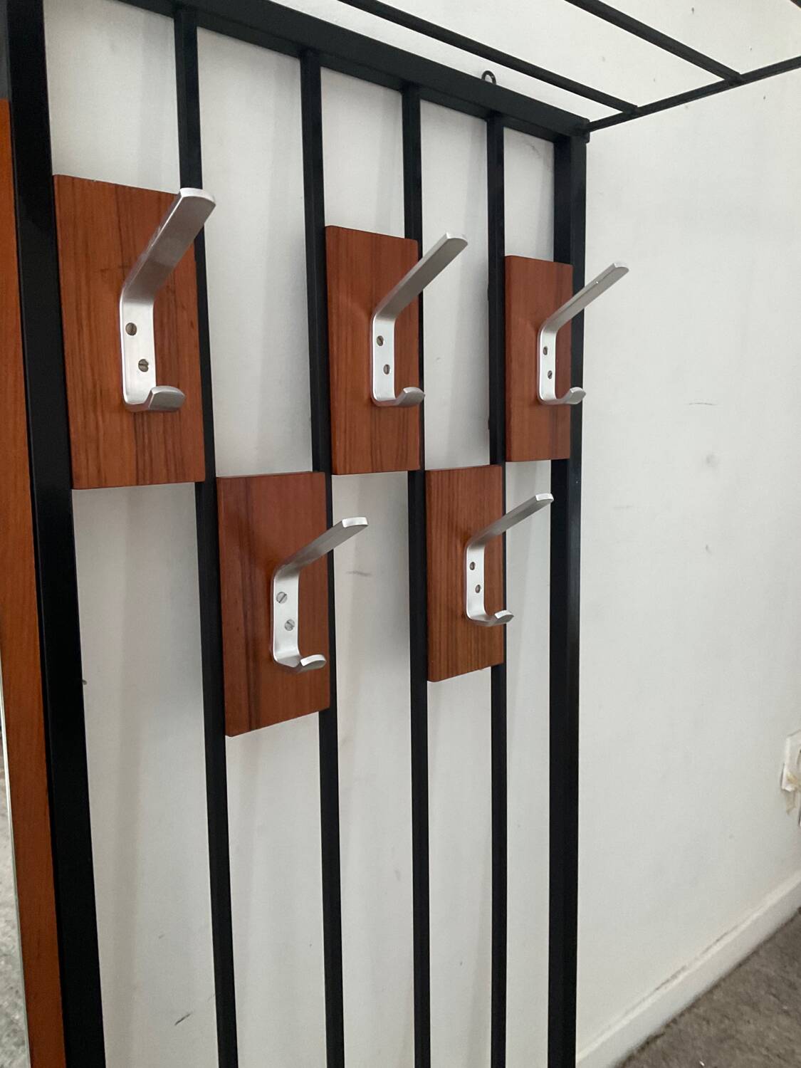 Scandinavian wall-mounted locker from the 60s in teak