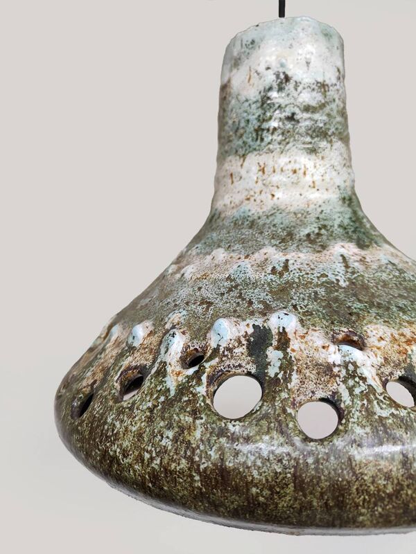 Suspension vintage en céramique fat Lava